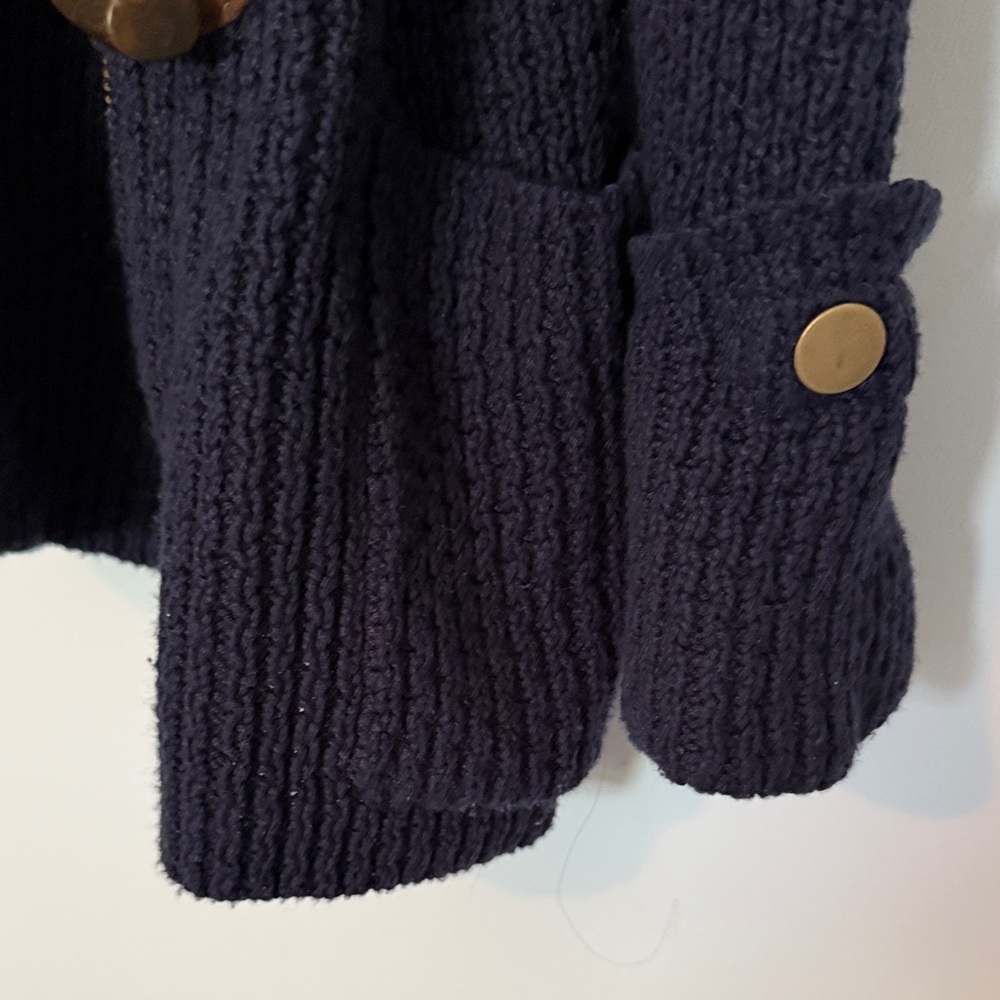 Tommy Hilfiger Dark Blue Knit Cardigan with Brown Accents - Picture 5 of 5